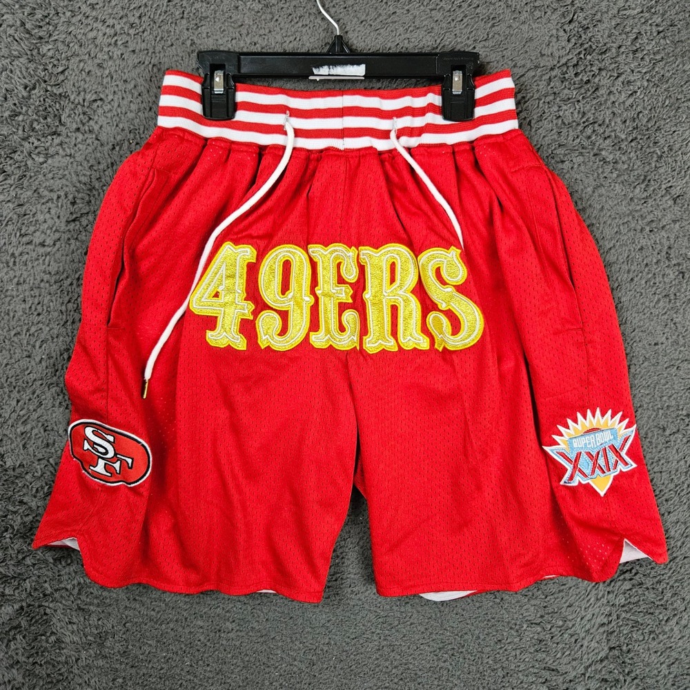 Just Don San Francisco 49ers Super Bowl XXIX Mesh Basketball Shorts Red Mens